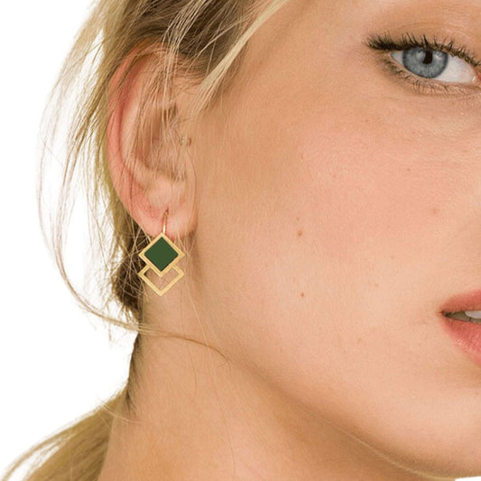 Urban Square Gold Earrings Pendants