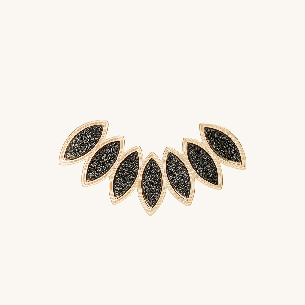 Black Sparkle Marquise Gold Necklace Pendant
