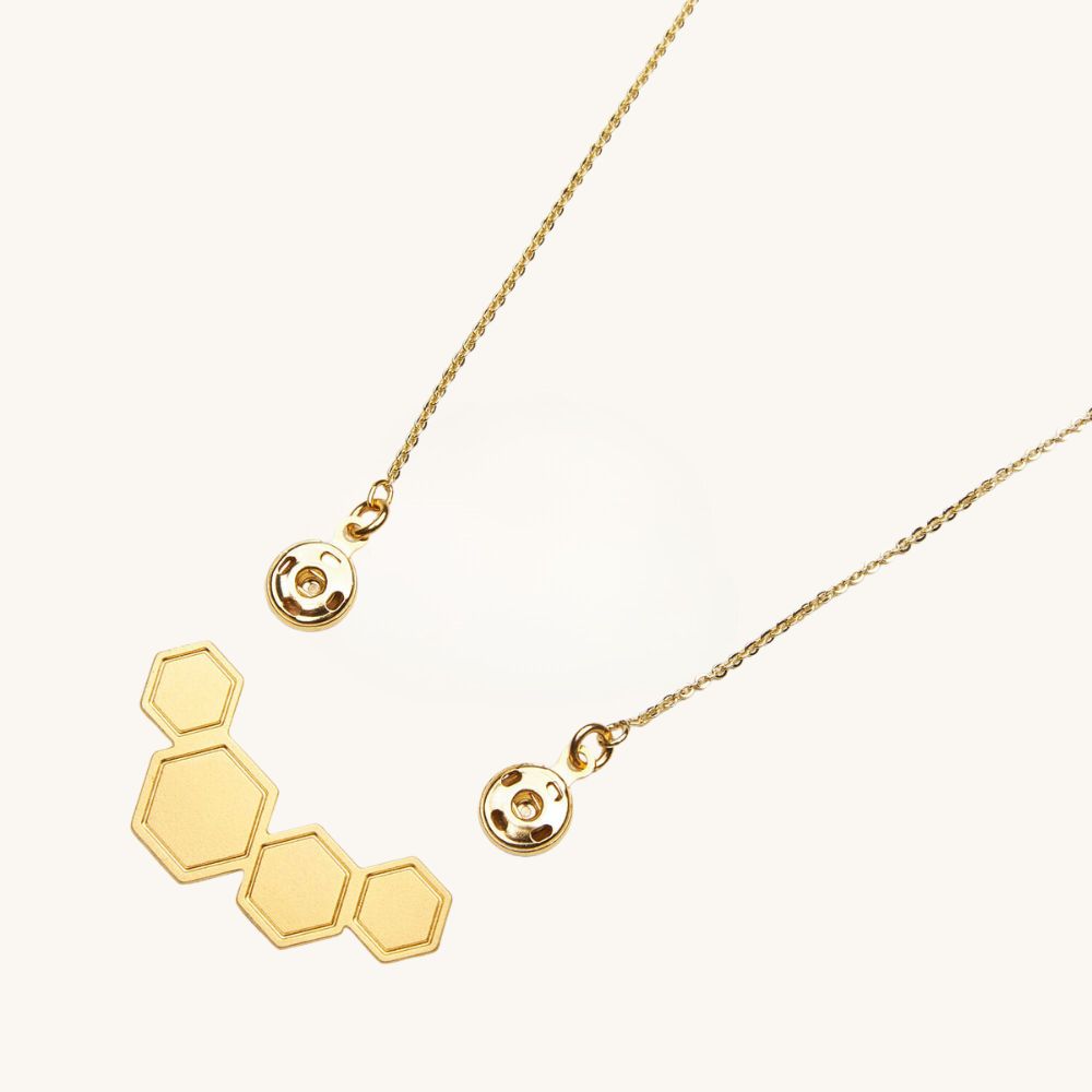 Petite Hexagonal Gold Necklace Pendant