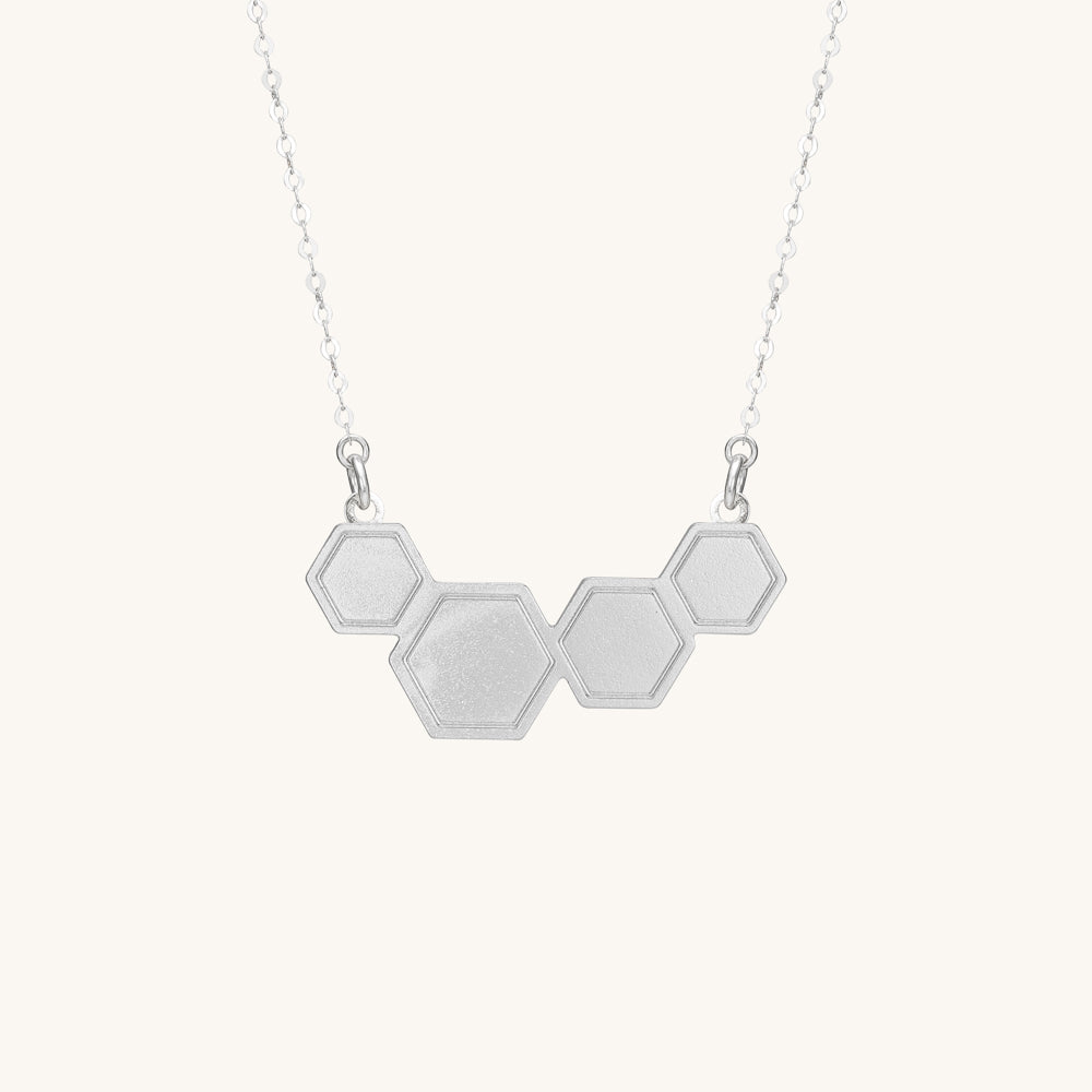Petite hexagonal | Silver pendant | Double
