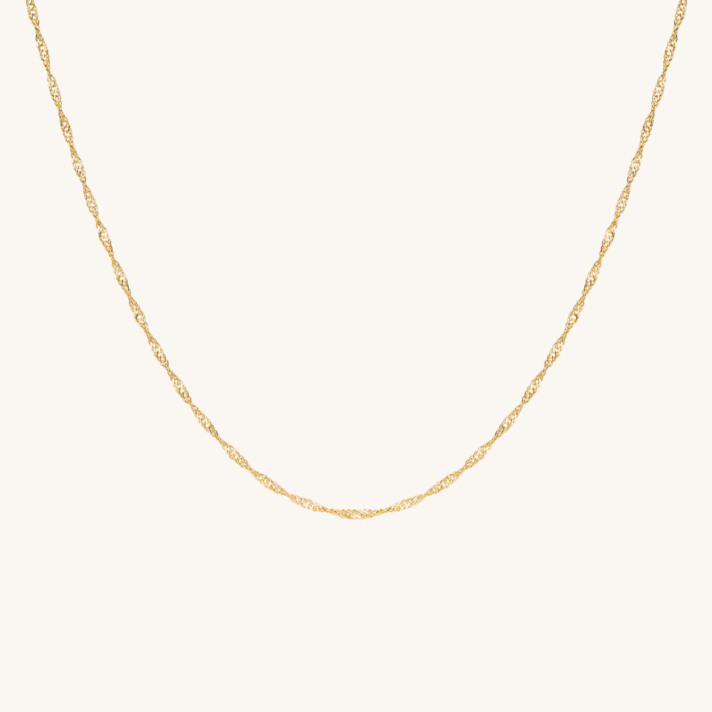 Curled necklace  | Gold | Single base
