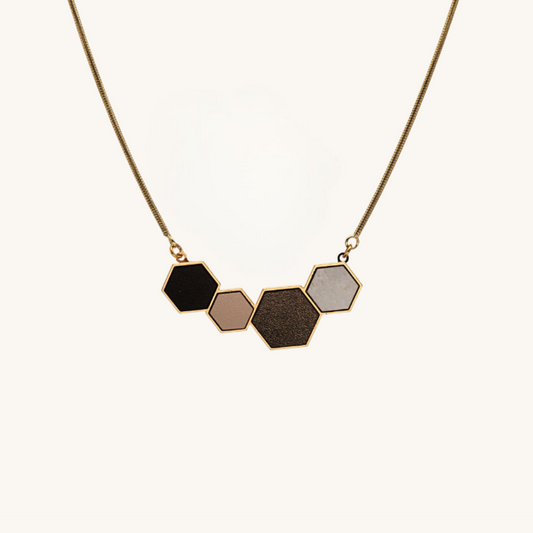 Anna Hexagonal Gold Necklace