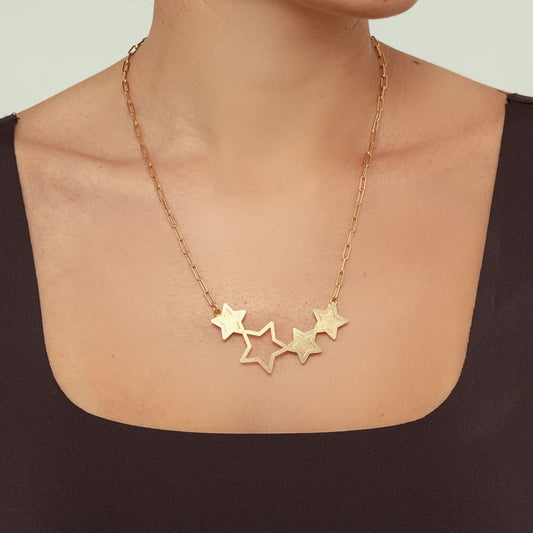 Star | Gold pendant | Double