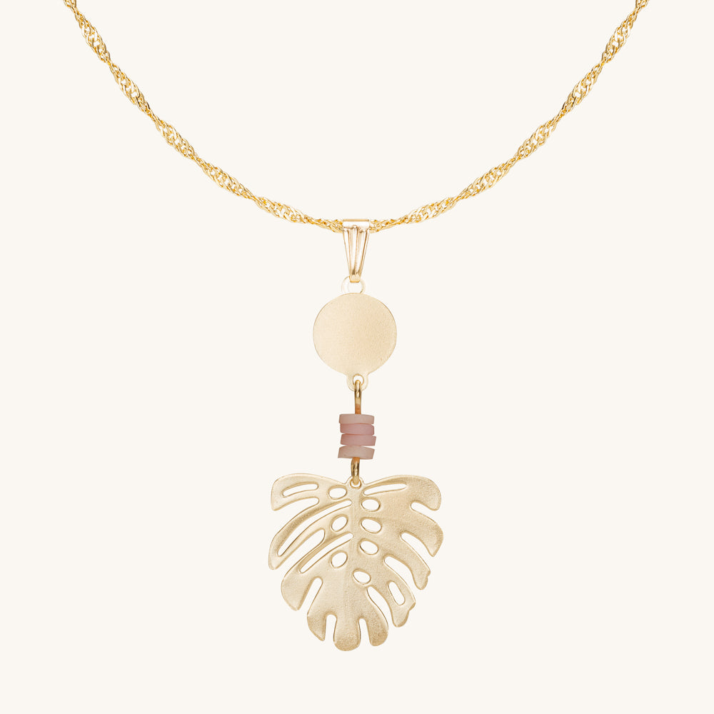 Flam leaf | Gold necklace