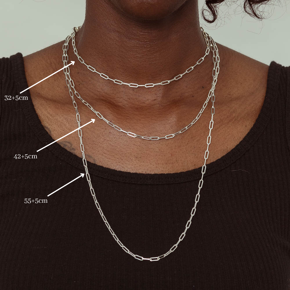 Delicate links necklace "Gaya" | Silver | Single base