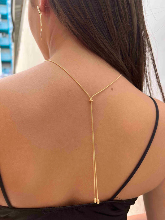 Adjustable necklace  | Gold plated | Double base