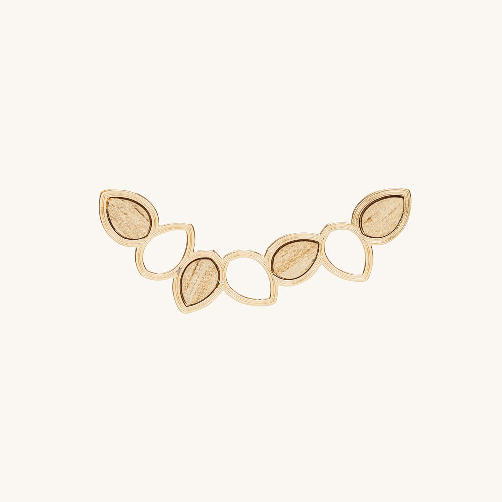 Wooden Tear | Gold necklace
