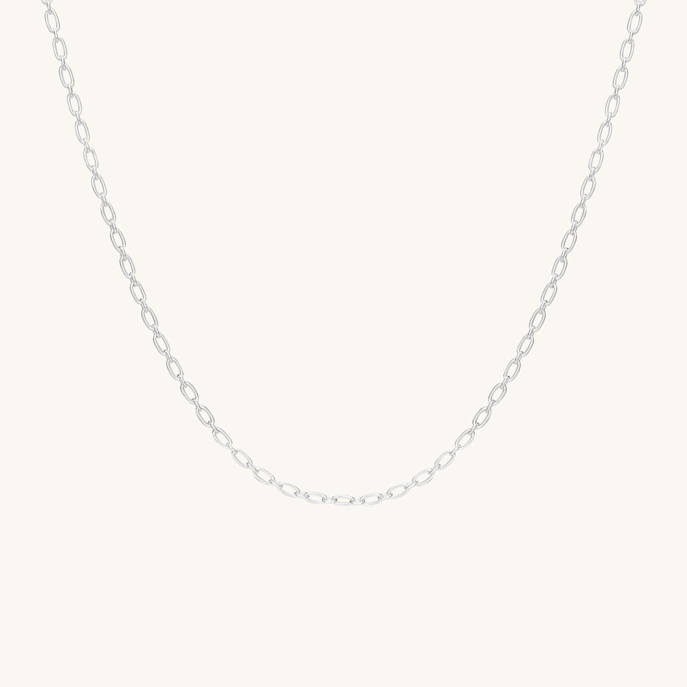 Oval links necklace "Terra"  | Silver | Single base