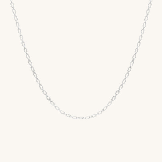 Oval links necklace "Terra"  | Silver | Double base